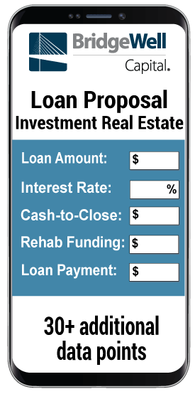 Loan Proposal investment formula for 30+ additional data points on a phone